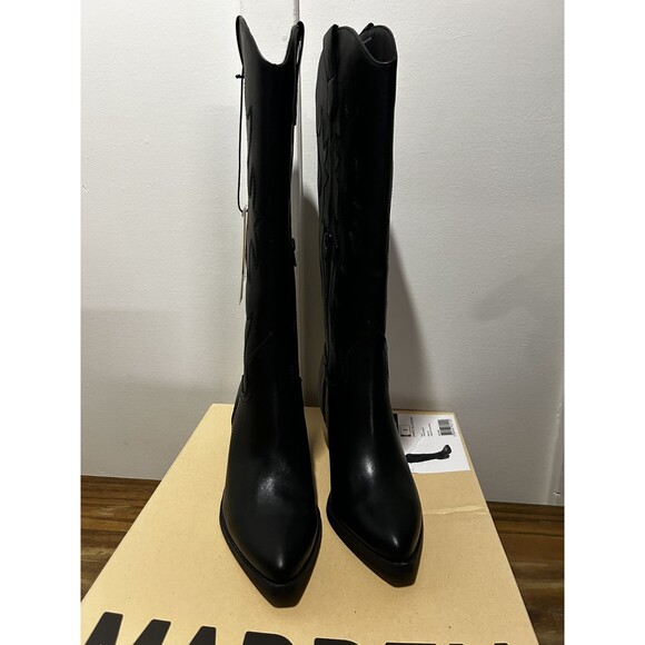 Madden NYC Black Tall Cowboy Boots Brand New In Box Western Cowgirl Women’s 6 - Picture 4 of 7